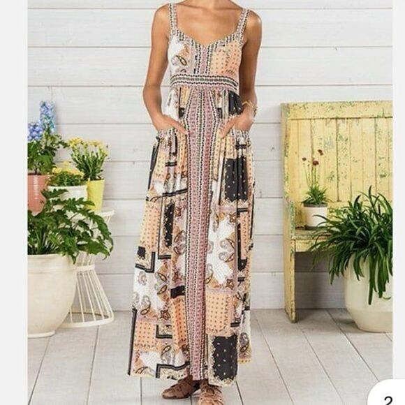 MATILDA JANE Adventure Begins Perfectly Paisley Maxi Dress SIZE M Medium - Picture 9 of 10